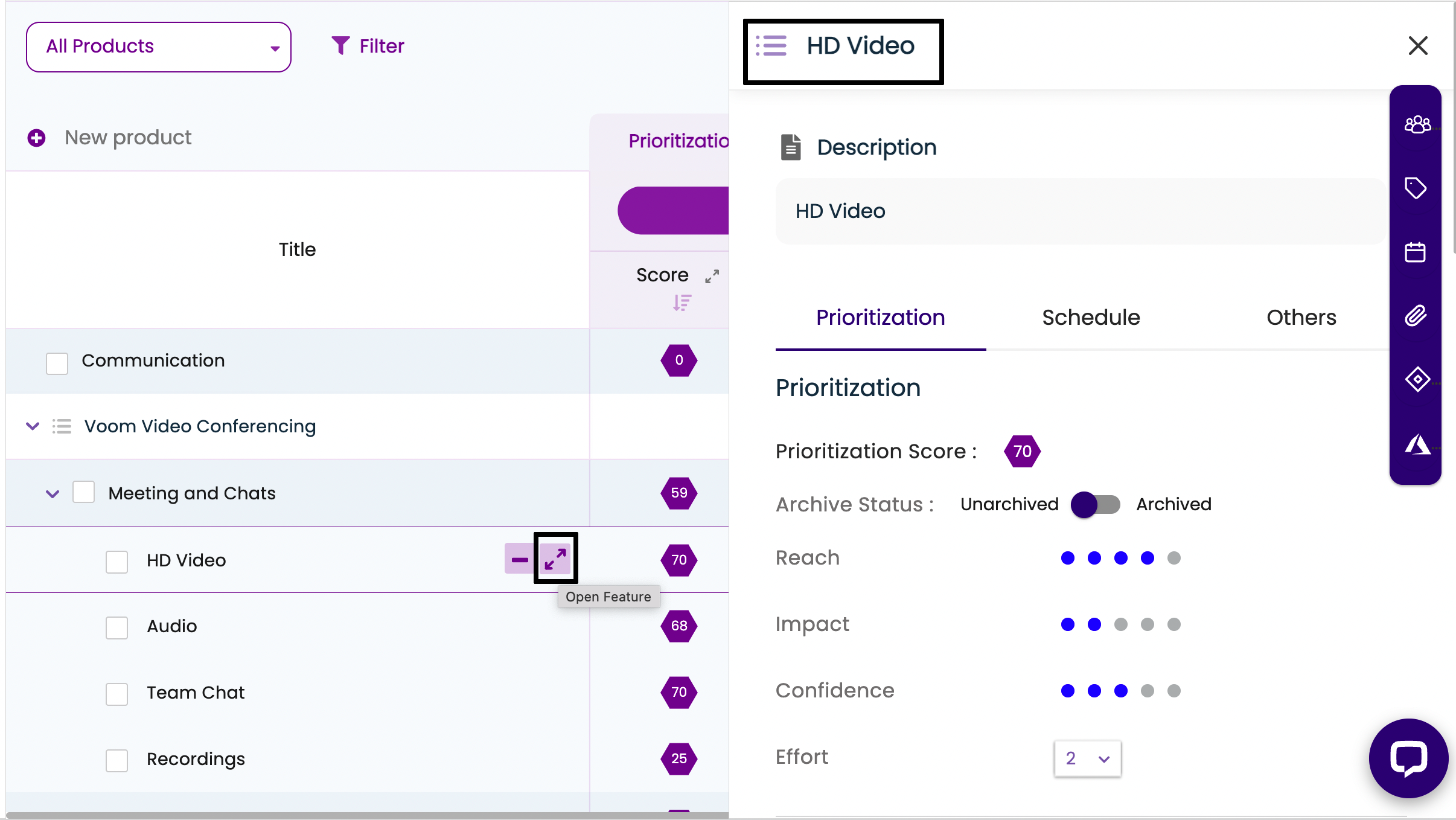 How To Perform Various Actions From Feature Side Panel Chisel Help