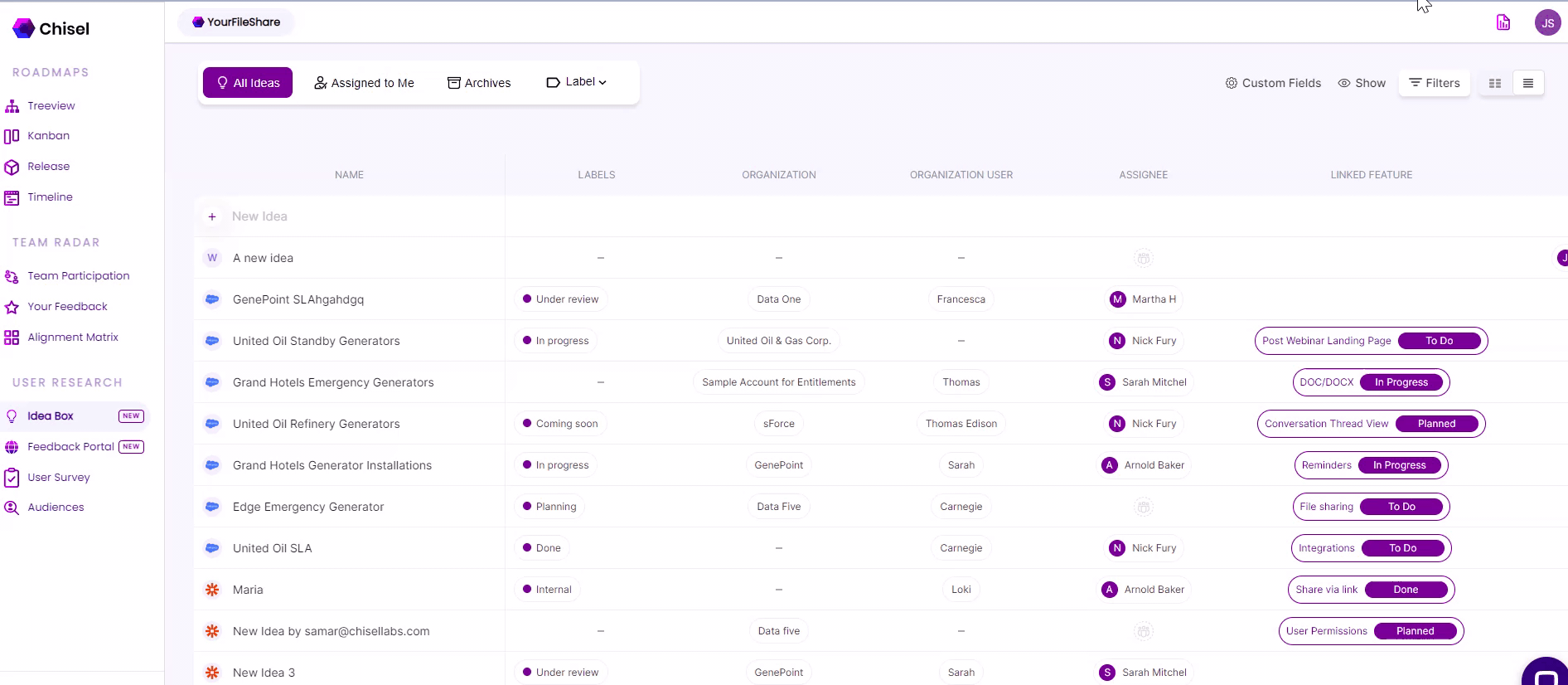 Filtering Functionality In Idea Box Chisel Help